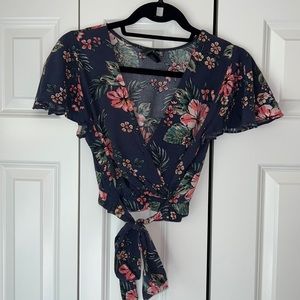 AQUA floral print jumpsuit set